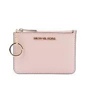 Michael Kors 素面皮革零錢包/卡夾/鑰匙包 (粉色)