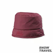 雪之旅 PRIMALOFT保暖雙面漁夫帽 酒紅色