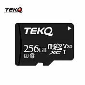 【TEKQ】256GB MicroSDXC UHS-I U3 V30 A1 高速記憶卡 附轉卡 支援4K錄影
