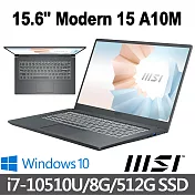 msi微星 Modern 15 A10M-663TW 15.6吋 創作者筆電 (i7-10510U/8G/512G SSD/Win10)