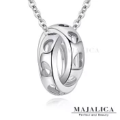 Majalica純銀項鍊愛循環S925純銀女短鏈雙圈造型鎖骨鍊 單個價格 PN8181 45cm 銀色