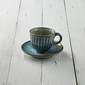 有種創意 - 丸伊信樂燒 - 青荻雕紋圓底咖啡杯碟組(2件式) - 180ml