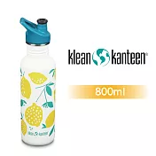【美國Klean Kanteen】窄口超輕量不鏽鋼冷水瓶-800ml清新檸檬