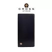 【CROSS】台灣總經銷 限量1折 頂級小牛皮22卡1零錢袋長夾 查爾斯系列 全新專櫃展示品 (黑色 贈禮盒提袋)