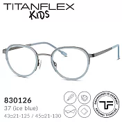 2021秋冬新款 【TITANFLEX Kids】德國超彈性鈦複合圓框兒童眼鏡 830126 冰雪藍 (37) 43□21-125