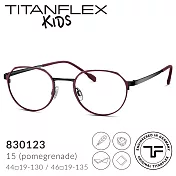 2021秋冬新款 【TITANFLEX Kids】德國超彈性鈦金屬圓框兒童眼鏡 830123 石榴紅 (15) 44□19-130