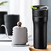 【PO:Selected】丹麥DIY手沖咖啡二件組(手沖咖啡壺-灰/法壓保溫咖啡杯16oz-綠)