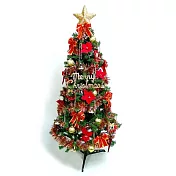 摩達客★超級幸福10尺/10呎(300cm)一般型裝飾綠聖誕樹 (+紅金色系配件組)(不含燈)本島免運費