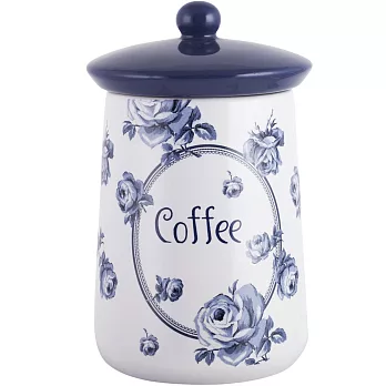 《CreativeTops》Katie復古藍咖啡陶製密封罐(白)