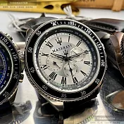 MASERATI瑪莎拉蒂精品錶,編號：R8851101007,46mm圓形黑精鋼錶殼白色錶盤真皮皮革深黑色錶帶