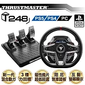 THRUSTMASTER圖馬思特 T248 競技賽道 力回饋方向盤金屬三踏板組(PS5/PS4/PC) T248P