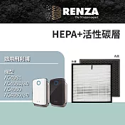 RENZA濾網 適用PHILIPS飛利浦AC4080 AC4081/80可替換 AC4168 HEPA活性碳濾心