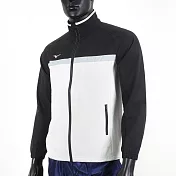 Mizuno [32TC158290] 男 平織 外套 合身版型 立領 運動 休閒 訓練 防風 保暖 黑白 2XL 黑/白