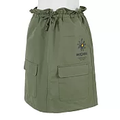 Skechers [L321W119-01CL] 女 短裙 束口 彈性束腰 簡約 素面 百搭 舒適 穿搭 軍綠 M 綠