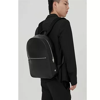 O-ni O-ni新款精選頭層牛皮大容量時尚休閒雙肩後背電腦包(bag-506) 黑色