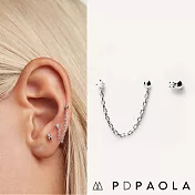 PD PAOLA 西班牙時尚潮牌 白鑽X星辰豆豆垂墜式耳環三件組 MUSKETEER SILVER 銀色