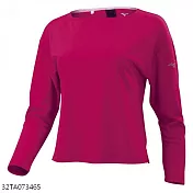 Mizuno T Shirt [32TA073465] 女 長袖 T恤 進口 發熱材質 舒適 運動 休閒 桃紅 XL 粉紅