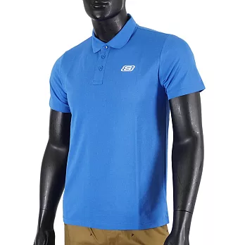 Skechers [L221M009-004Q] 男 短袖 上衣 POLO衫 經典 簡約 素面 百搭 舒適 穿搭 藍 S 藍