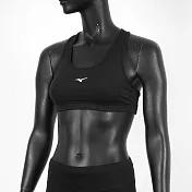 Mizuno Sports Bras [K2TA920909] 女 運動內衣 吸汗 快乾 彈性 舒適 健身 慢跑 黑 SS 黑/灰