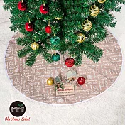 摩達客-耶誕祝福語淺棕咖啡色聖誕樹裙