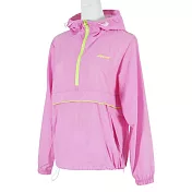 Mizuno [D2TC127667] 女 長袖 上衣 連帽 風衣 運動 休閒 防潑水 舒適 防風 口袋 粉紅 XL 粉紅