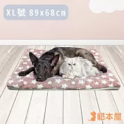 貓本屋 法藍絨加厚寵物保暖毯(XL號/89x68cm) 豆沙星星