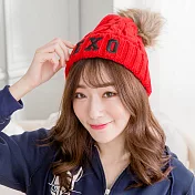 【Wonderland】針織保暖造型帽 FREE 紅色