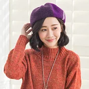 【Wonderland】時尚英倫畫家羊毛帽 FREE 紫色