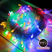 摩達客-100燈LED燈串聖誕燈樹燈串 (彩色光透明線)(附IC控制器)高亮度省電