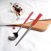 【KUAI ZHU】台箸不銹鋼餐具組-小籠包系列1組 中國紅