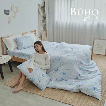 《BUHO》雙人四件式舖棉兩用被床包組 《清麗花香》