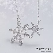 【Sayaka紗彌佳】925純銀初雪戀語雪花鑲鑽造型項鍊  -單一款式