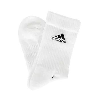 Adidas Cush Crw 1pp [DZ9359] 男 中筒襪 足弓支撐 全腳掌 加厚 白 1雙入 S 白