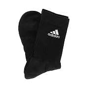 Adidas Cush Crw 1pp [DZ9360] 男 中筒襪 足弓支撐 全腳掌 加厚 黑 1雙入 M 黑/白