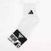 Adidas Sock [616018] 男 短筒襪 襪子 運動 休閒 穿搭 舒適 棉質 簡約 白黑 L 白/黑