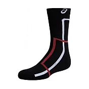 Asics Socks [Z32007-90] 中筒襪 排球 羽球 運動 厚底 透氣 耐磨 黑白 S 黑/白