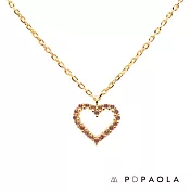 PD PAOLA 西班牙輕奢時尚品牌 閃耀愛心鍍18K金項鍊-薰衣草紫