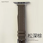 細款質感手工風真皮錶帶 Apple watch通用錶帶 42/44/45mm深色棕