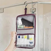 《TRAVELON》掛式盥洗包+分裝瓶罐6件組(紫) | 化妝包 收納包 旅行小包 沐浴小包 盥洗收納包