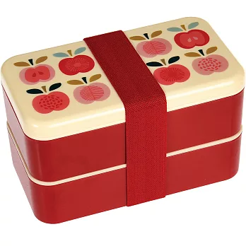 《Rex LONDON》餐具+雙層餐盒(小蘋果) | 環保餐盒 保鮮盒 午餐盒 飯盒