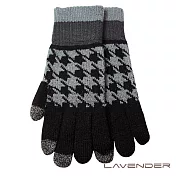 Lavender-i-Touch觸控雙層手套-千鳥-黑