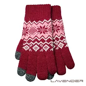 Lavender-i-Touch觸控雙層手套-雪花-紅