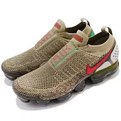 Nike 慢跑鞋 Air Vapormax 2代 男鞋 編織 襪套式 大氣墊 輕便 穿搭 卡其 紅 AH7006200 28cm KHAKI/RED