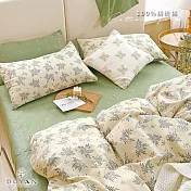 《DUYAN 竹漾》台灣製 100%精梳棉雙人床包三件組-漫語輕葉