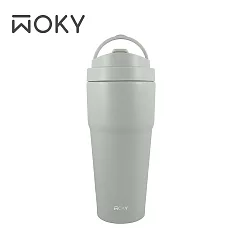 【WOKY 沃廚】手提激凍輕芯鈦瓷易潔層保溫杯750ml(5色可選) 綠氧立方(綠)