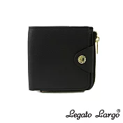 Legato Largo 驚異的輕量化 小法式簡約 短夾- 黑色