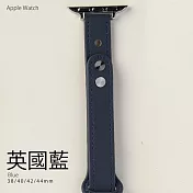 細款女用釘扣真皮錶帶38/40/41mm Apple watch通用錶帶 英國藍