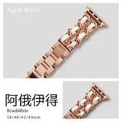 雙鏈皮革不鏽鋼錶帶 Apple Watch通用錶帶 42/44/45mm阿俄依得