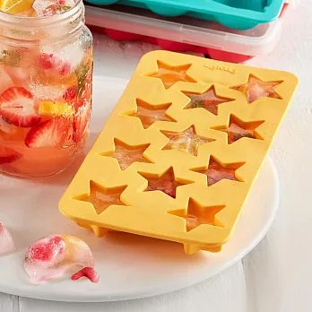 《LEKUE》11格附蓋星星製冰盒(杏黃) | 冰塊盒 冰塊模 冰模 冰格