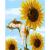 ArtLife藝術生活【50508】猫咪向日葵_DIY 數字 油畫 彩繪